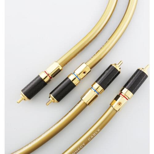 HI Fi cable pair Hifi audio Cardas Hexlink Golden 5-C With carbon fiber RCA plug connector cable audio cable