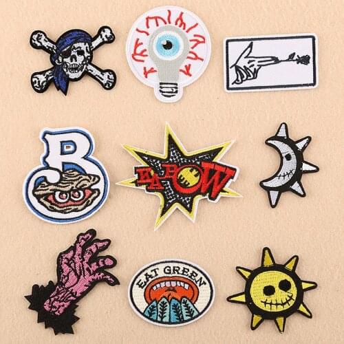 1pcs Funny Halloween Theme Embroidered Patches Sew On/Ironing Applique Stickers Badge Accessories Decoration Clothing DIY