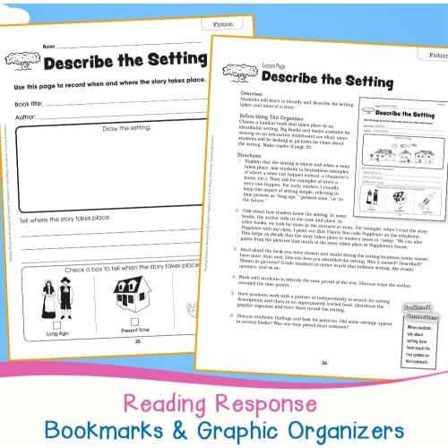 Reading Response Bookmarks & Graphic Organizers 1st - 3th Grade Learning English Books Workbook for Kids Children