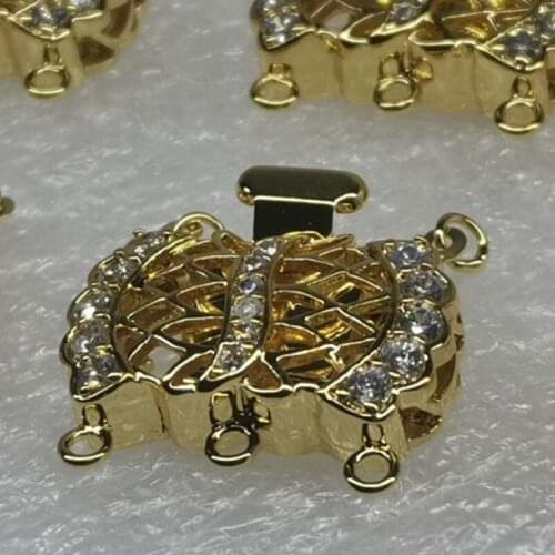 Wholesale 3rows 22*24mm shrapnel style clasps free shipping silver gold or rose gold option