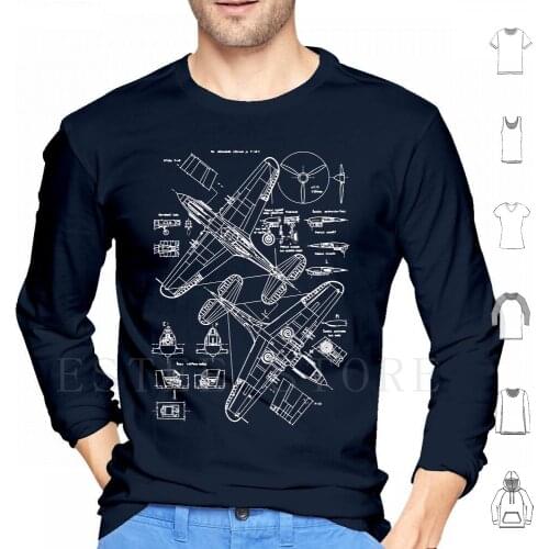 P-40 Concept Blueprints Hoodies Long Sleeve Allies Airplane Pilot History Vintage Vector Airforce Dogfight Dogfights