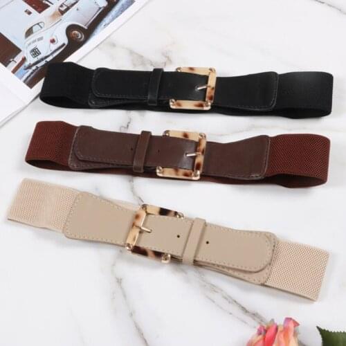 Women Waistband designer Metal square buckle elastic belt Fashion collocation Dress Coat Clothing Belts waist seal Accessories