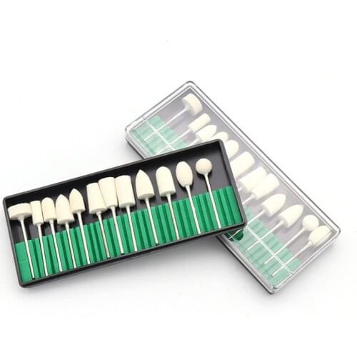 12pcs Nail Art Polishing wool Grinding Head Tools Nail Art Machine Grinding Head for Nail File Polish Tool