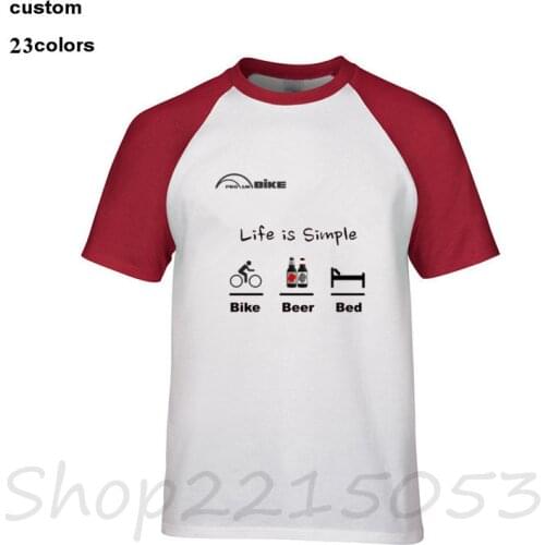 2020 Biker Shirt Life is Simple Beer Bed Men funny biking T-Shirt Motorbike Concepts MTB mountain male t shirts clothing tshirt