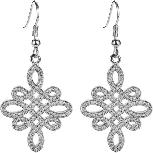 2020 modern fashionable femininity Chinese knot zircon earrings ladies elegant wedding party fashion jewelry gifts ER-225