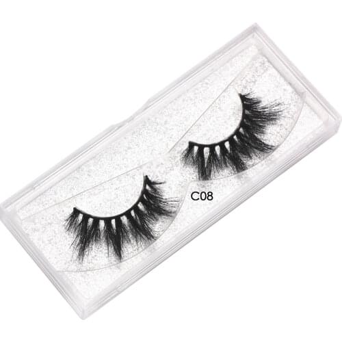 3D Mink False Eyelashes Natural Wispy Fluffy Dramatic Volume Fake Eyelashes Extension Handmade Cruelty-free Eyelashes Makeup C08