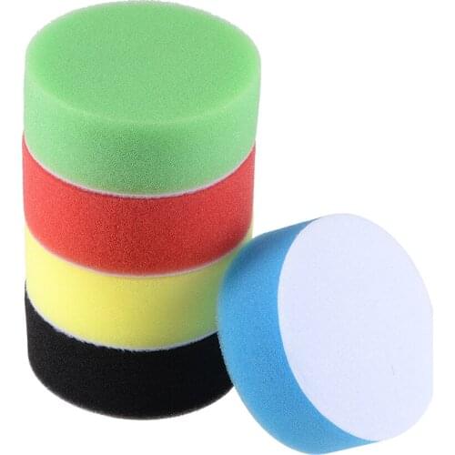 Uxcell 3" Car Foam Drill Polishing Pad Kit Flat Sponge Pads for Auto Boat 5pcs