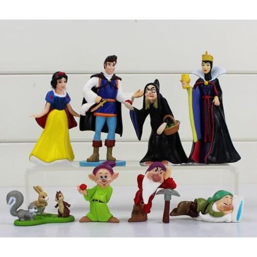 8pcs/lot Princess Snow White and the Seven Dwarfs Queen Witch Prince Figure Toys Model Dolls
