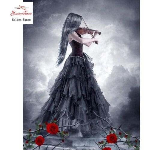 GOLDEN PANNO Diamond Painting Full Square 5D Diy Daimond Embroidery Diamant Mosaic Sale Displasy Broderie Diamant Violin girl12