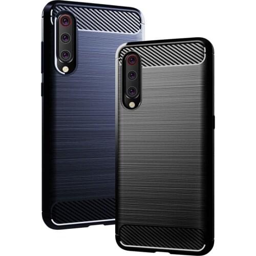 Shock Absorption Cover Soft TPU Anti Scratch Carbon Fiber Back Original Case for Xiaomi Mi 9 Mi9 6.39" Cover Cases