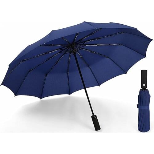 12K Long Handle Big Umbrella Men Increase Windproof Wooden Handle Solid Color Golf Parasol Large UMBRLLAS Men Gift