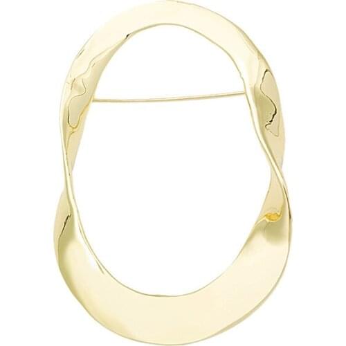 Retro Irregular Oval Brooches for Women Korean Fashion Metal Gold Color Lapel Pins Scarf Buckle Badge Jewelry Accessories