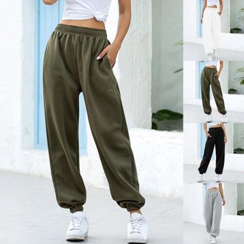 Casual Sports Pants Ankle Tied Lady Elastic Waist Elastic Waist Ankle Tied Thickened Pants Sporty Pants for School
