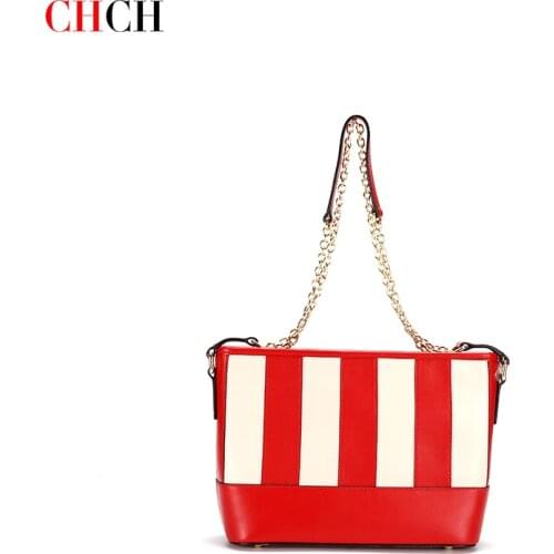 CHCH Fashion Shopping Luxury Bag Retro Underarm Shoulder Casual Women Gold ChainsTotes Patchwork Bags Female Leather Handbag