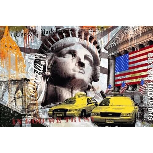 DIY Square/Round Diamond Painting Statue of Liberty Scenery Cross Stitch Diamond Embroidery Landcape Rhinestones Christmas Gift