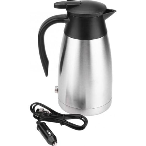 Electric In-car Kettle Travel Thermoses Heating Water Bottle 1000ML 12V/24V Stainless Steel