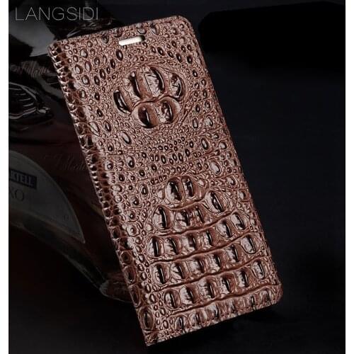 LANGSIDI genuine leather flip phone case Crocodile back texture For Samsung Galaxy S20 ultra s10 s8 s9 plus note 20 10 a51 a71