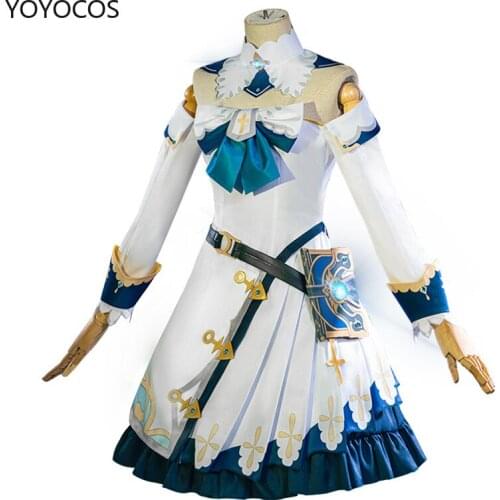 YOYOCOS Genshin Impact Barbara Cosplay Game Set Ladies Sexy Dress Halloween Holiday Clothes New 2021 Anime Maid outfit