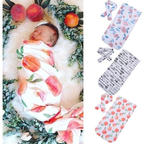 Baby Sleeping Bag Set Infant Newborn Toddler Baby Swaddle Receiving Blanket Baby Sleeping Bag Swaddle Muslin Wrap Headband Set