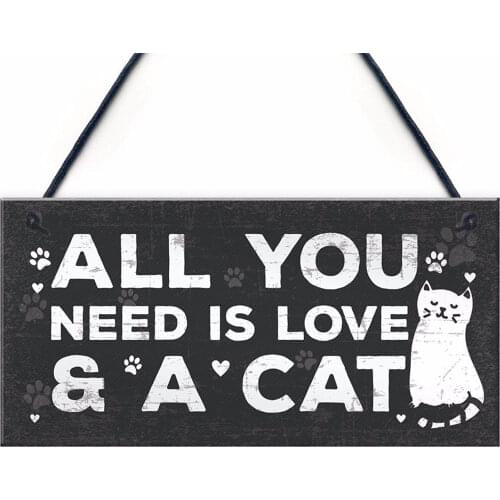 Cat Plaques Wooden Animal Printed Hanging Sign For Window Door Wall Decor Home Garden Yard Wood Plaques Christmas Decoration