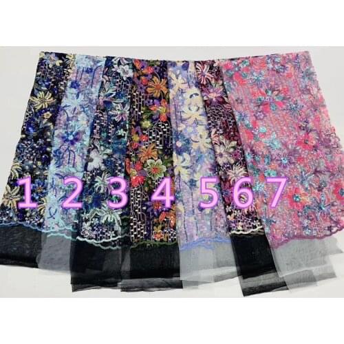 Good looking Nigerian Embroidery Tulle French Lace 8JRB-61616 with sequins african French Lace Fabric