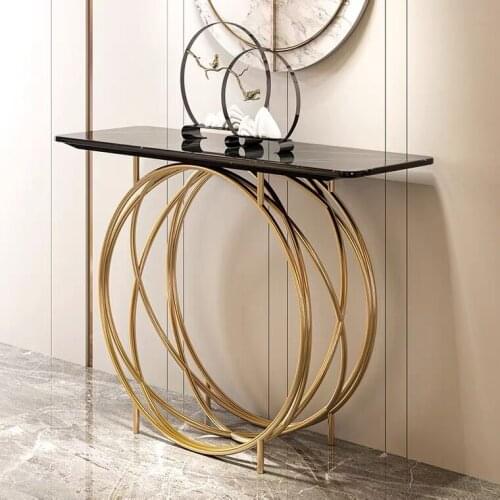 Chinafurniture light luxury style marble porch cabinet Italian style table with wall storage table