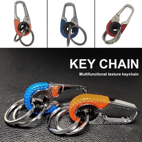 Metal Car Decor Keychain Spring Hanging Clip Key Holder Keyring Mens Key Chain Ring Auto Accessories