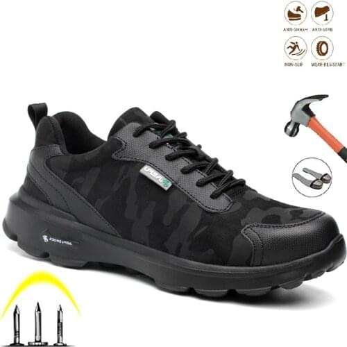 Mens Safety Work Shoes Steel Toe Cap Puncture-proof Indestructible Boots Smash-proof Non-slip Light Comfort Breathable Sneakers