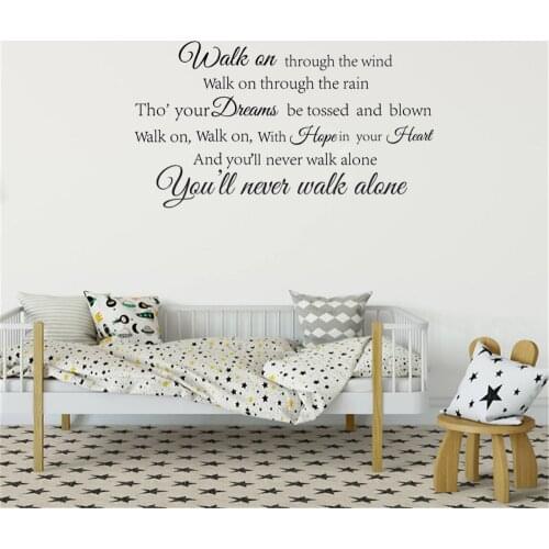 Alone Football Team Wall Decals Quotes Art Decor Lettering Vinyl Wall Art Football You Will Never Walk Vinyl DW7373