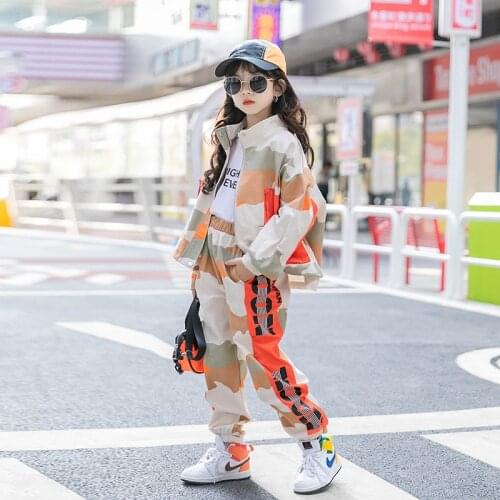 New Camouflage Childrens Clothes Casual Baby Girls Tops + Pants 2pcs/Set Kids Spring Summer Costume Toddler Teenage Clothing
