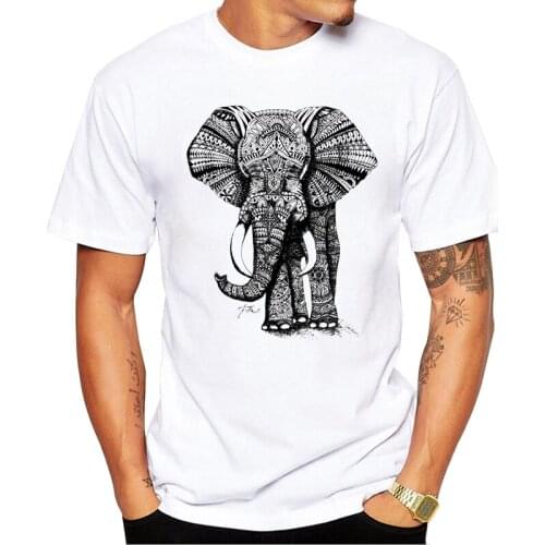 TEEHUB New Arrivals The Humble Henna Elephant Men T-Shirt Fashion Vintage Elephant Printed Tops Short Sleeve Tshirts Funny Tee