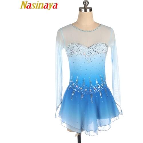 Nasinaya Figure Skating Dress Customized Competition Ice Skating Skirt for Girl Women Kids Patinaje Gymnastics Performance 413