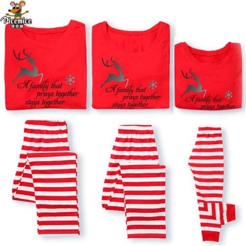 Family Look 2020 Christmas Deer Print Men Women Boy Girl Clothing Sets Father Mother Child Pajamas Family Matching Clothes