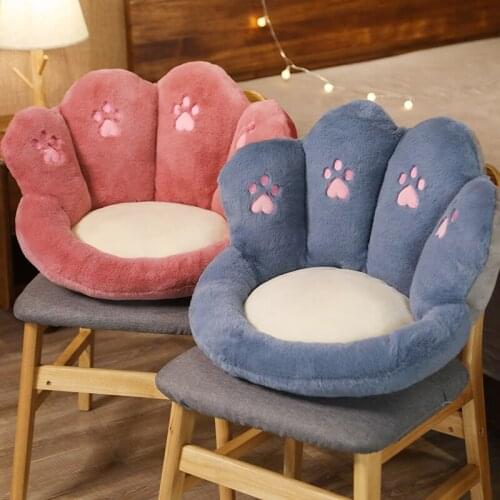 Cute Cat Paw Pillow Animal Seat Cushion Stuffed Plush Sofa Indoor Floor Home Chair Decor Cushion Winter Warm Thick Stool