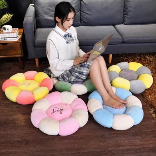 38/52CM Cute Color Flower Plush Cushion Beautiful Flower Cushion Home Furnishing Bed Decoration Holiday Gift