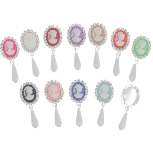 Rhinestone Pendant Button Flatback Waterdrop Decoration Handmade Crystal Buckle Plastic Head Apparel Botones Decorativo 46x20mm