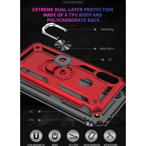 Super Shockproof Metal Ring Car Bracket Protector Case For Mi Xiaomi 9se 9 Redmi Note 7 Phone Case Cover