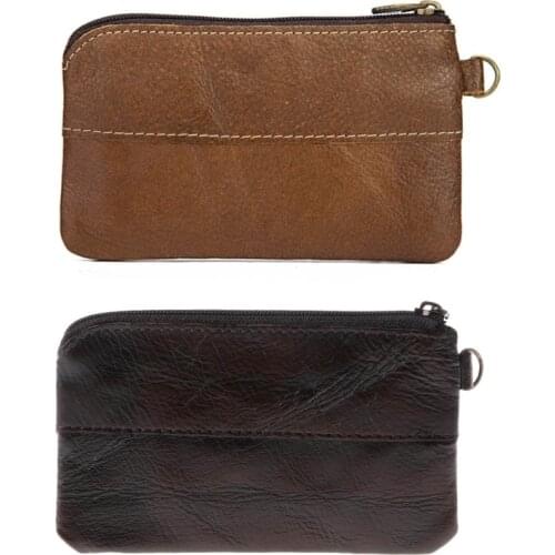 High Quality Fashion Women Men Leather Coin Purse Card Wallet Clutch Zipper Small Change Bag