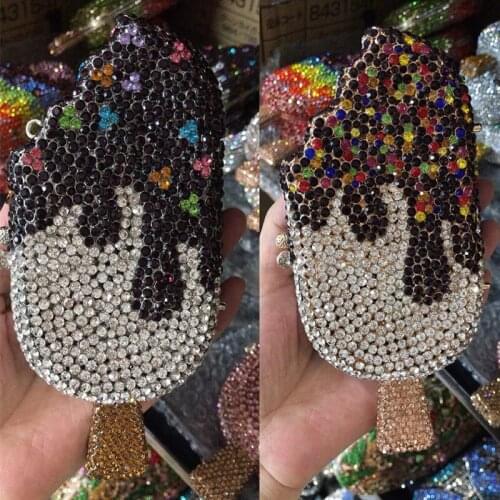 WHTUOHENG Dark Purple/White Rhinestone Evening Purse And Diamond Bags Mini Crystal Shoulder Money Wallets Dinner Prom Clutches