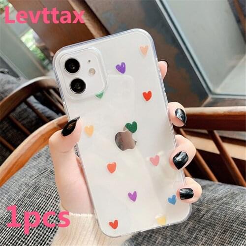 1pcs Love Star Glossy Luxury Fashion Soft Transparent Cover For iphone 12 mini 11pro max XS Max XR 8 7 6plus SE2020 Clear Case