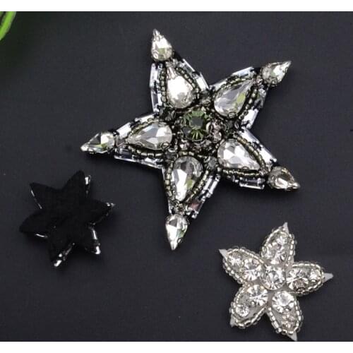 Diamond Star Patches 10Pcs Design Sew On Rhinestones Transfer Design Diy Motifs Applique Kid Garment Bags Shoes Cloth Stickers