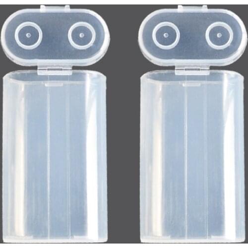 2Pcs 18650 Plastic Battery Storage Box Case Holder White For 18650 16340 NIIMH NICD AA AAA Rechargeable Battery Waterproof Cases