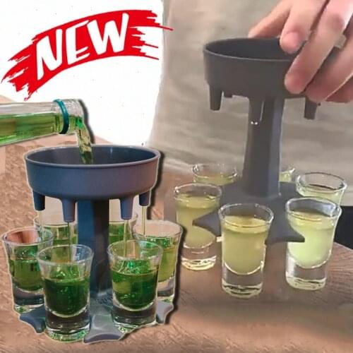 6 Shot Acrylic Cups Dispenser Holder Wine Whisky Beer Dispenser Rack Bar Accessories Liquor Dispenser Party Games Drinking Tools