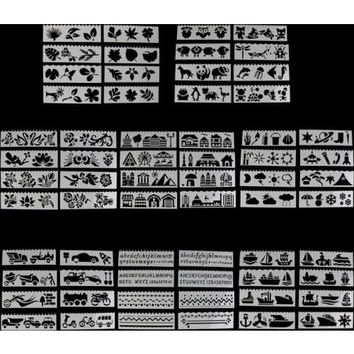 8Pcs/set Kids Plastic Drawing Template Rulers Stencils DIY Painting DIY Making School Supply Tools Craft