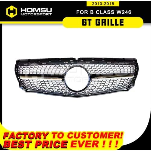 Year 2013 2014 2015 Car Restyling W246 Diamond Grille Silver Black For Benz B Class W246 B180 B200 B250 B220 Diamond Grille