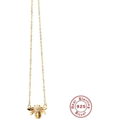 BOAKO Bee Diamond Necklace For Women 2020 Silver 925 Jewelry Necklace Charms Chains For Jewelry Choker Bijoux Femme #7.3