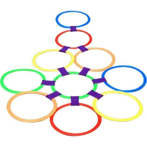 Large Size 10 Rings & 10Ring Clips Twister Hopscotch Multi-color Active Play