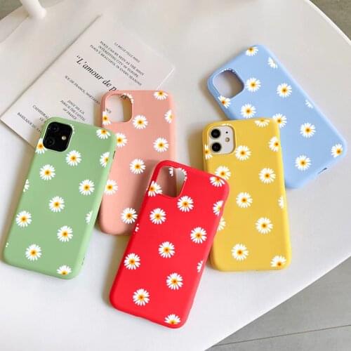 Daisy Flower Phone Case For Iphone 11 Case Soft TPU Candy Funda On Iphone 12 Pro Max Mini 7 8 XR SE 2020 XS X 6 6s Plus 5 Cover
