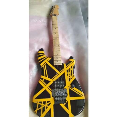 Electric guitar, guitar, 5150 guitar, yellow and white stripes, spot sale, free shipping