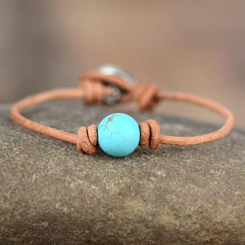 Ethnic Bracelets Turquiose Leather Strap Wrap Bracelets Yoga Friendship Designer Bracelet